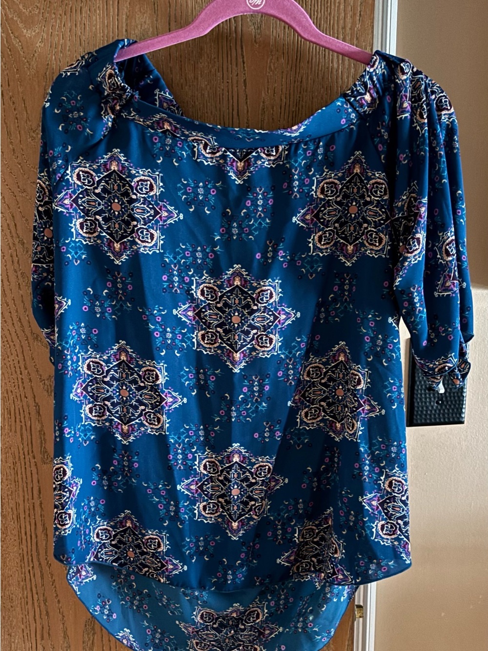 Women's Blue Medallion Print Tunic Top